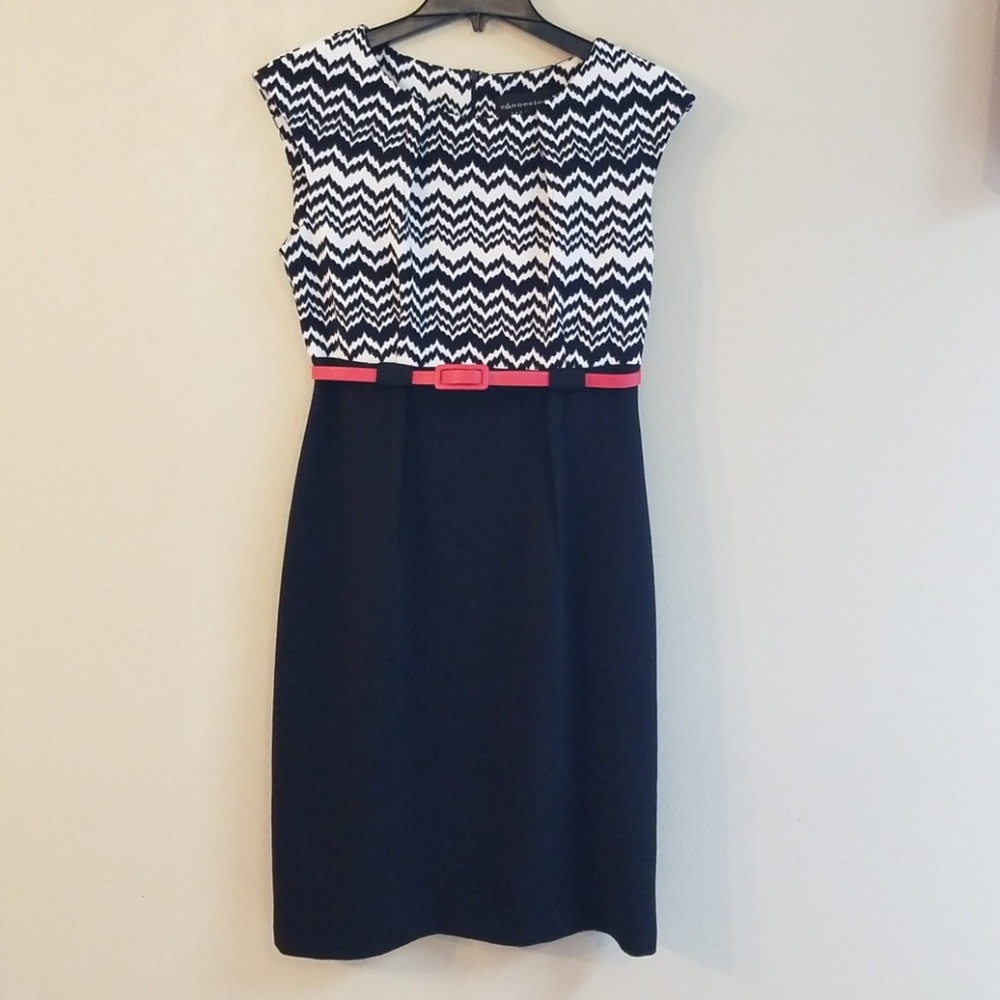 Connected Apparel Black and White Dress Size 10